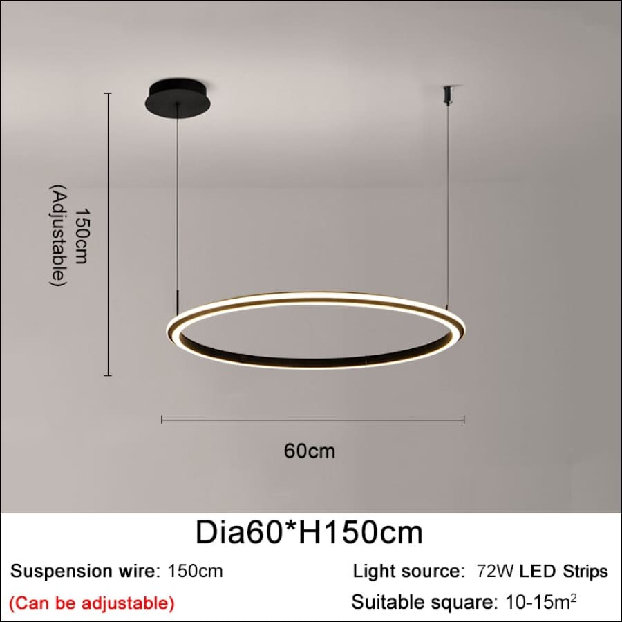 Triple Ring Chandelier - Dia60cm / NON Dimm Cool light -
