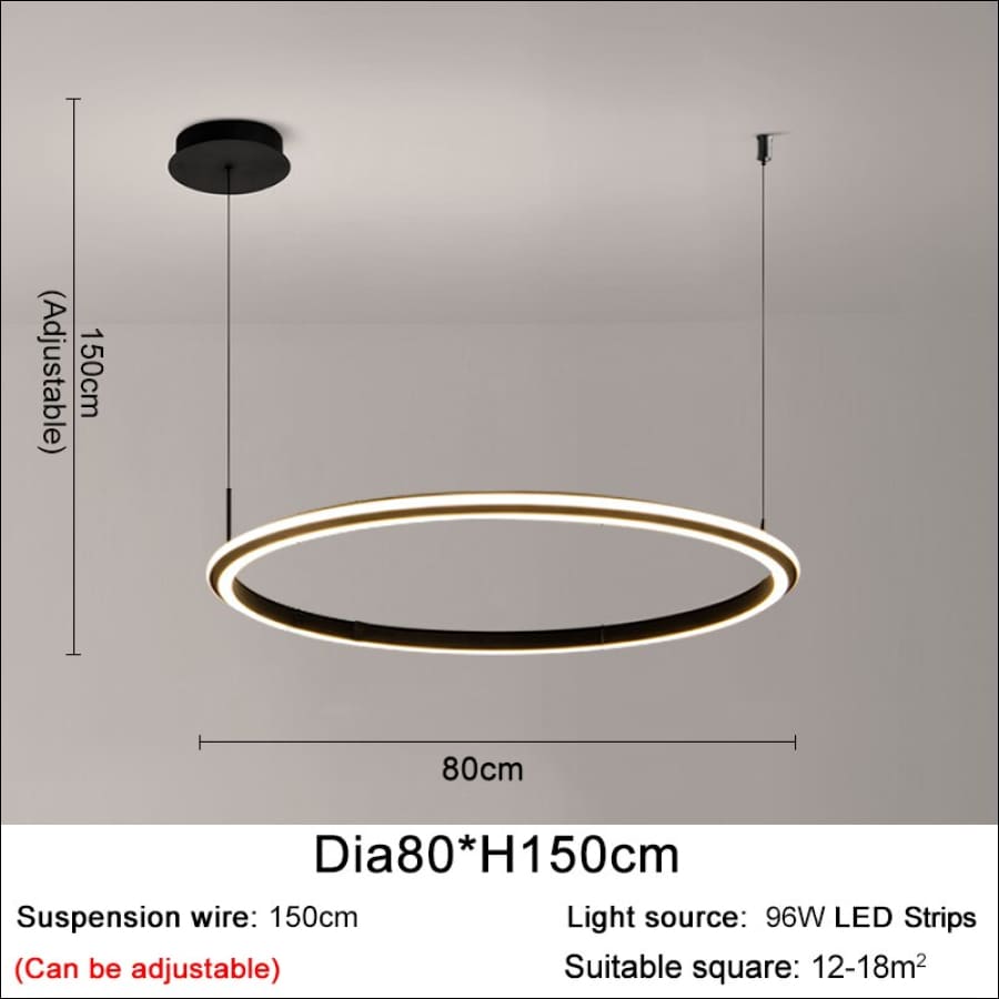 Triple Ring Chandelier - Dia80cm / NON Dimm Cool light -