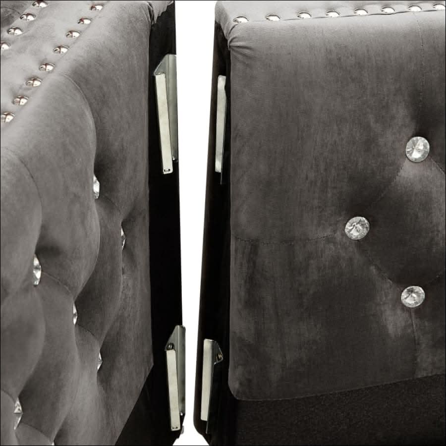sofa - Two Piece Modern Velvet Living Room Set with Sofa and Loveseat - hausgem