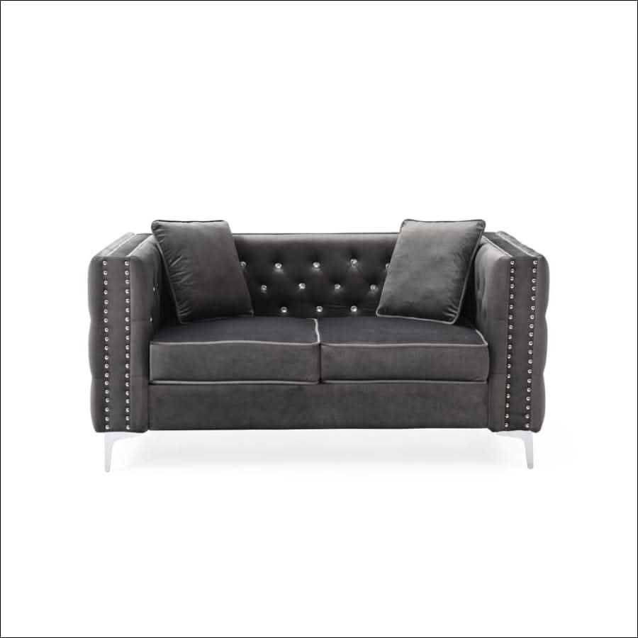sofa - Two Piece Modern Velvet Living Room Set with Sofa and Loveseat - hausgem