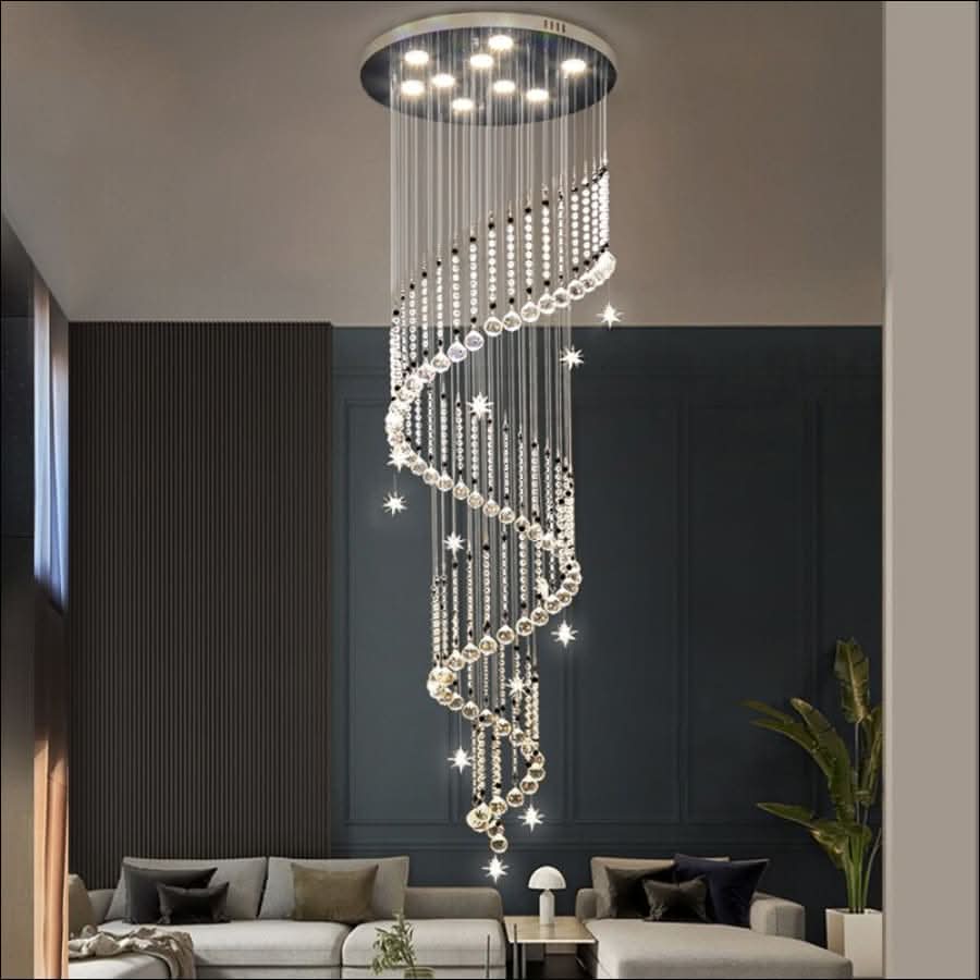 Chandelier - Villa Crystal Stair Chandelier - hausgem