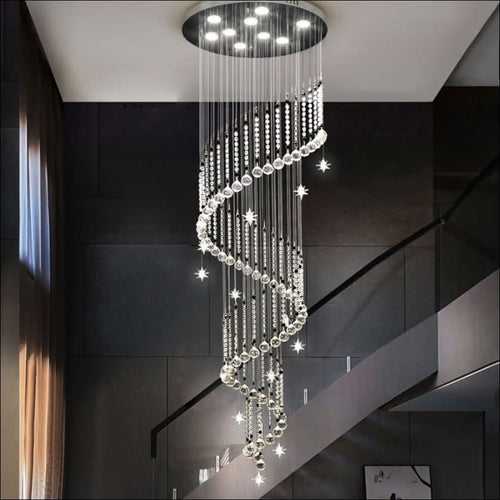 Chandelier - Villa Crystal Stair Chandelier - hausgem