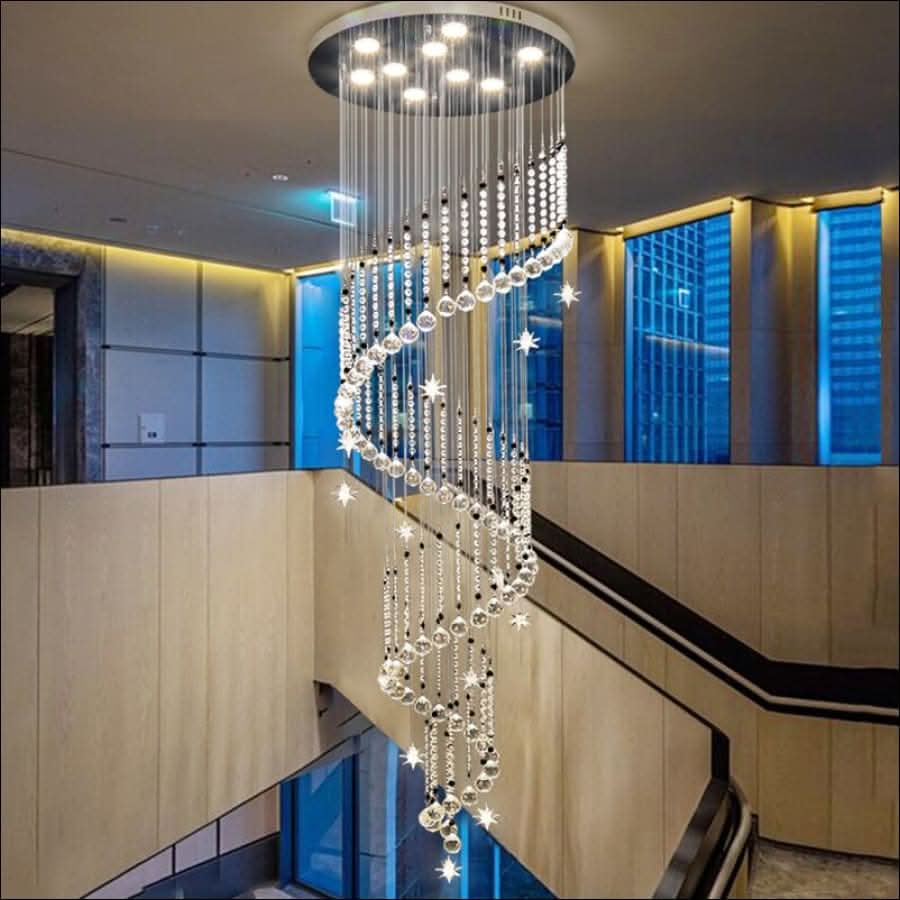 Chandelier - Villa Crystal Stair Chandelier - hausgem