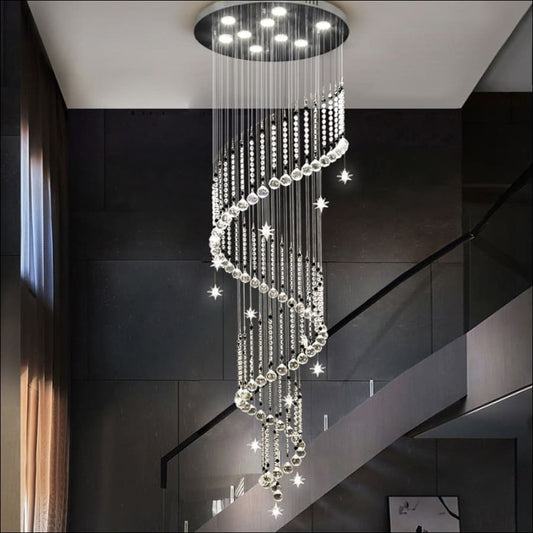 Villa Crystal Stair Chandelier - Gold / Dia40xH120cm / NON