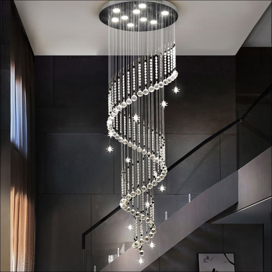 Villa Crystal Stair Chandelier - Gold / Dia40xH120cm / NON