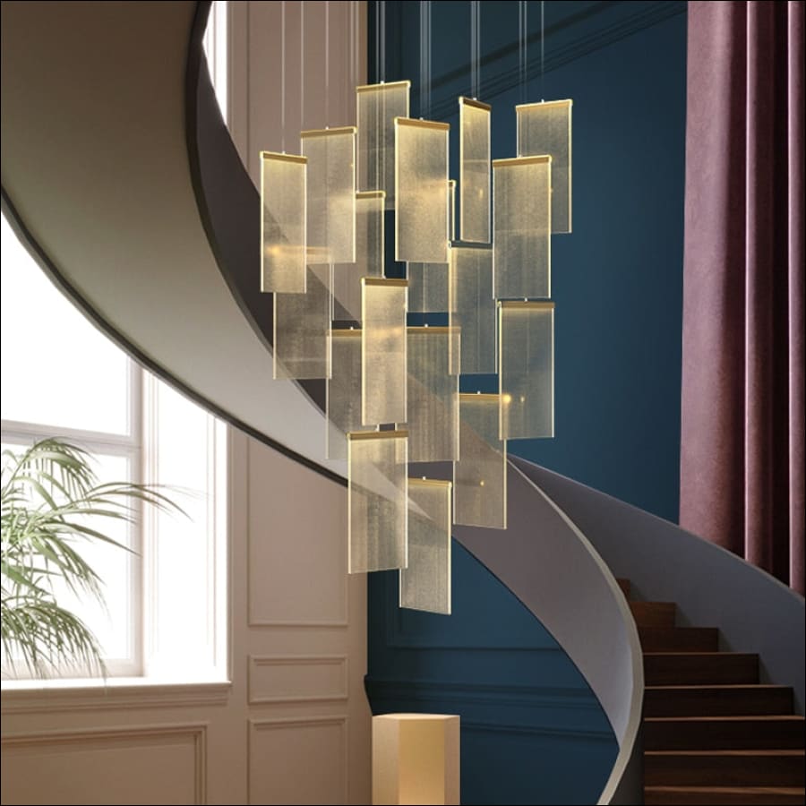 Villa Stair Chandelier lamps Modern Gold Luxury Lobby