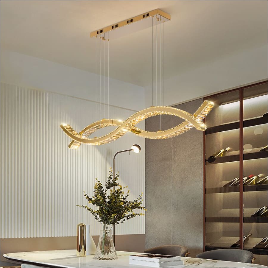 Wave Crystal Chandelier For Dining Room Modern Design