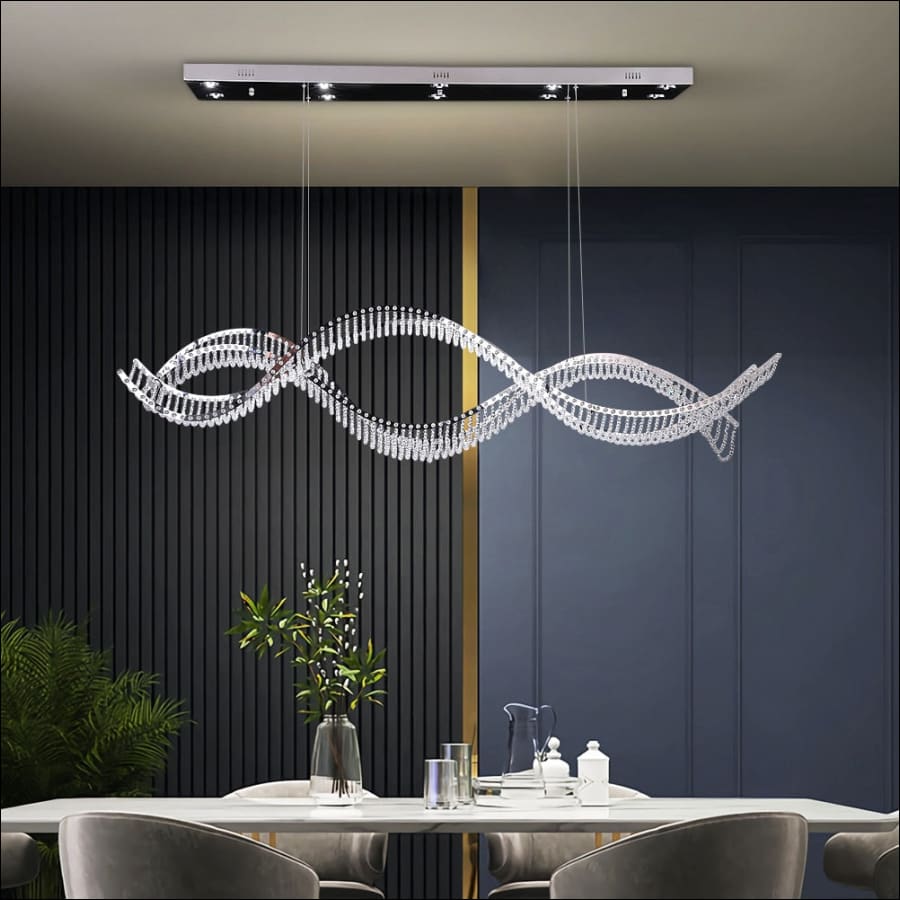 Wave Design Led Crystal Chandelier Creative Luxury For