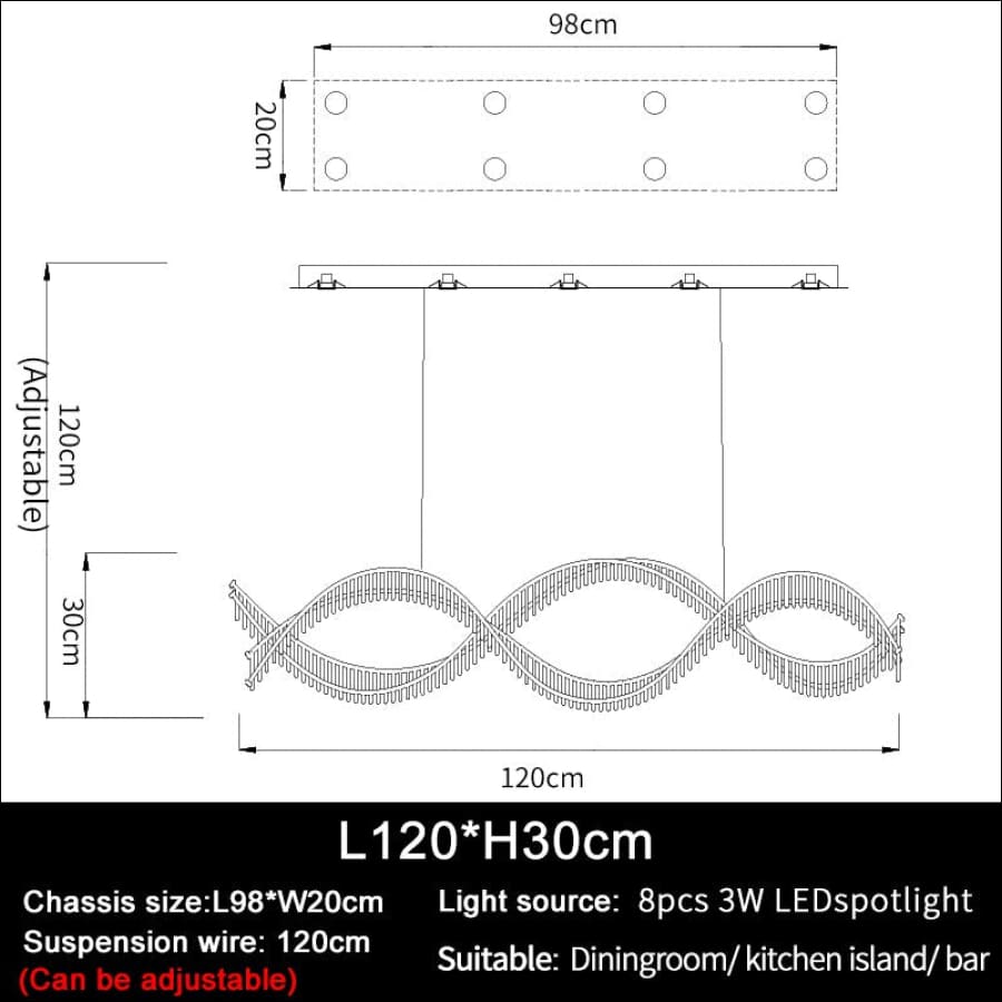 Wave Design Led Crystal Chandelier Creative Luxury For