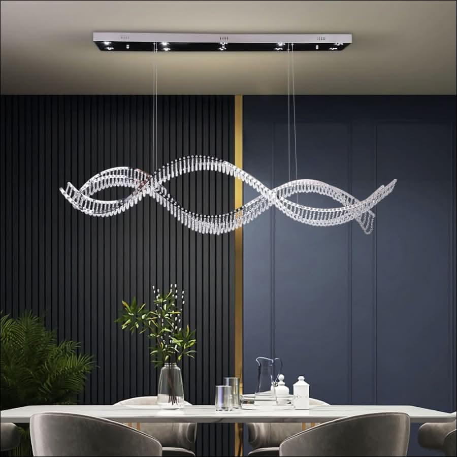 Chandelier - Wave Embedded Crystal Chandelier - hausgem