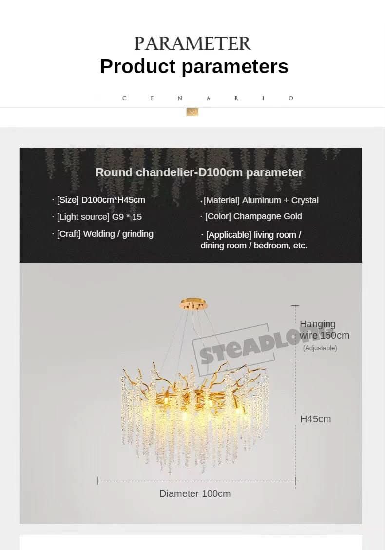 Chandelier - Willow Crystal LED Chandelier - hausgem