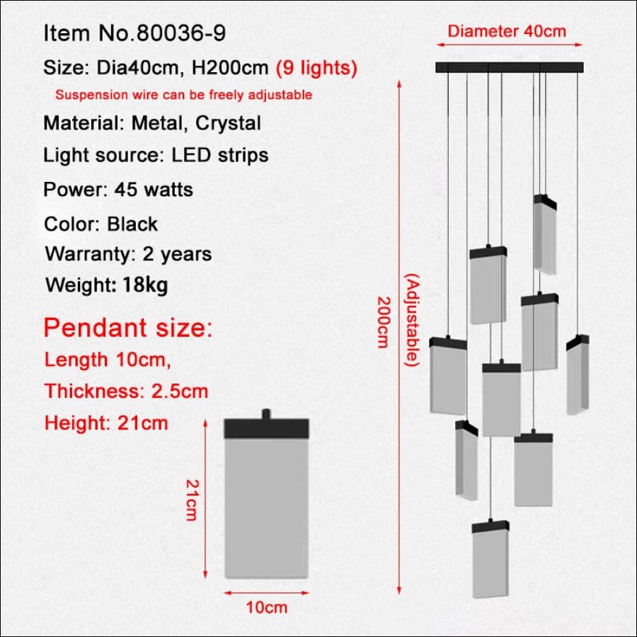 Texture Crystal Board Chandelier - grand chandelier - entry way chandelier - floating chandelier - hausgem - united states