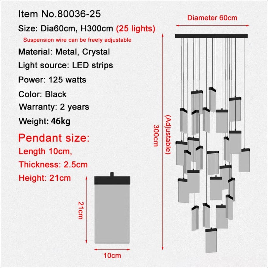 Texture Crystal Board Chandelier - grand chandelier - entry way chandelier - floating chandelier - hausgem - united states
