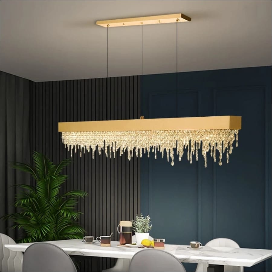 YOOGEE Modern Kitchen Island Crystal Chandelier Luxury